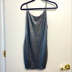 silence + noise silver sparkle dress